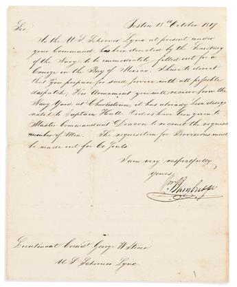 BAINBRIDGE, WILLIAM. Two Letters Signed, "WmBainbridge," to Lieutenant George W. Storer,